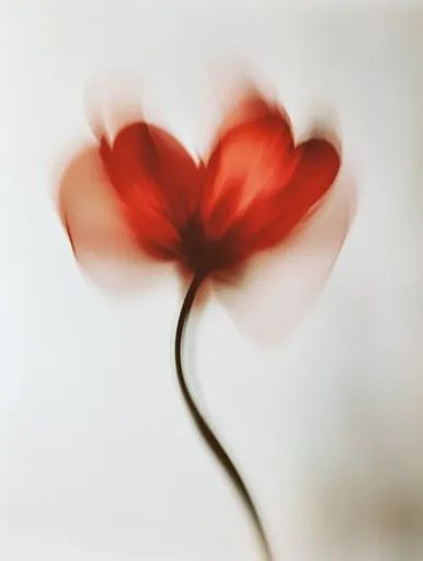 Red flower against the light